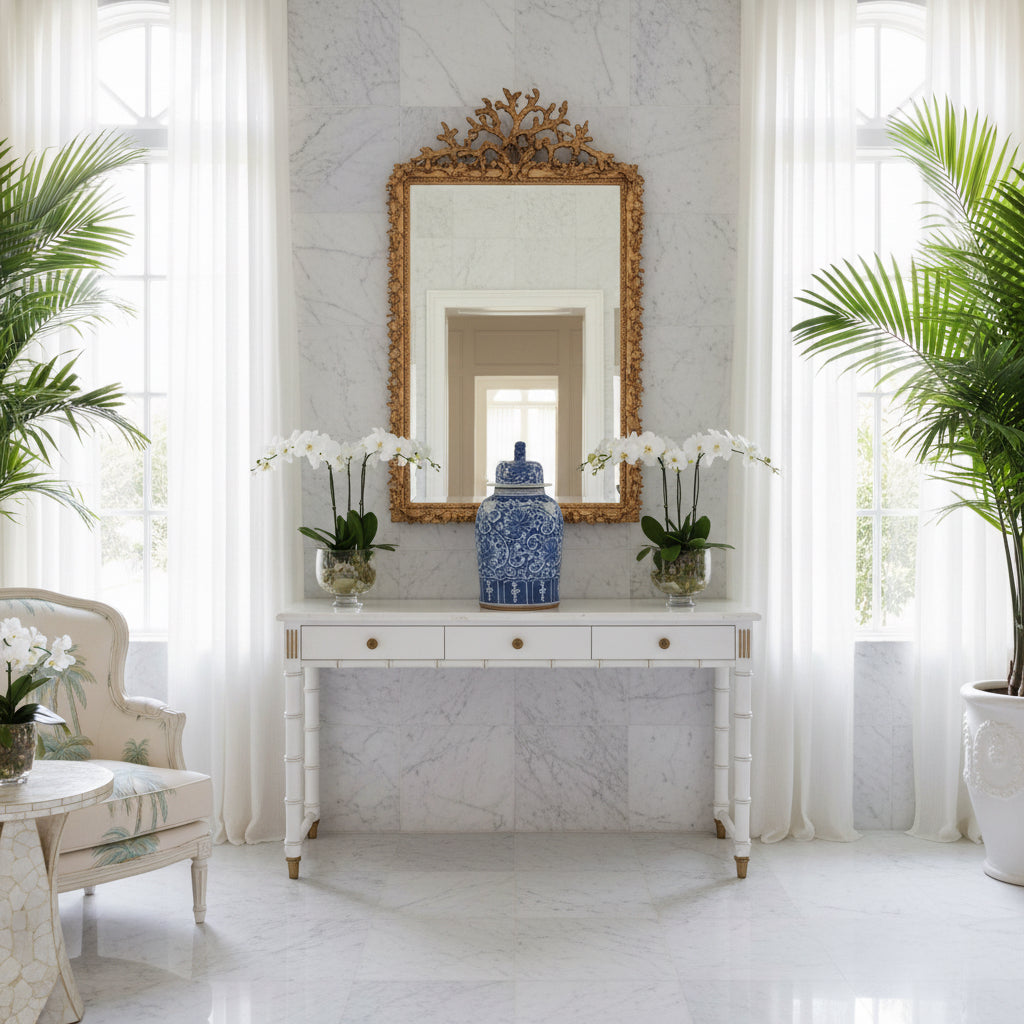 Indigo Garden Temple Jar