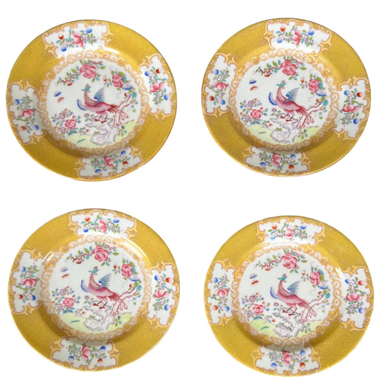 Set of 12 Vintage Minton Cockatrice Yellow Salad Plates – England
