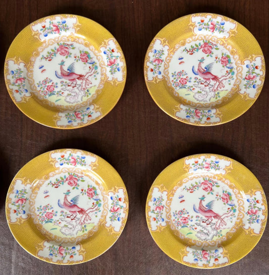 Set of 12 Vintage Minton Cockatrice Yellow Salad Plates – England