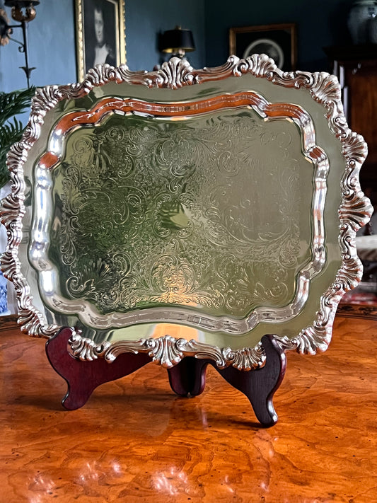 F.B. Rogers Silverplate Footed Serving Tray No. 6720 – 14” Ornate Tray