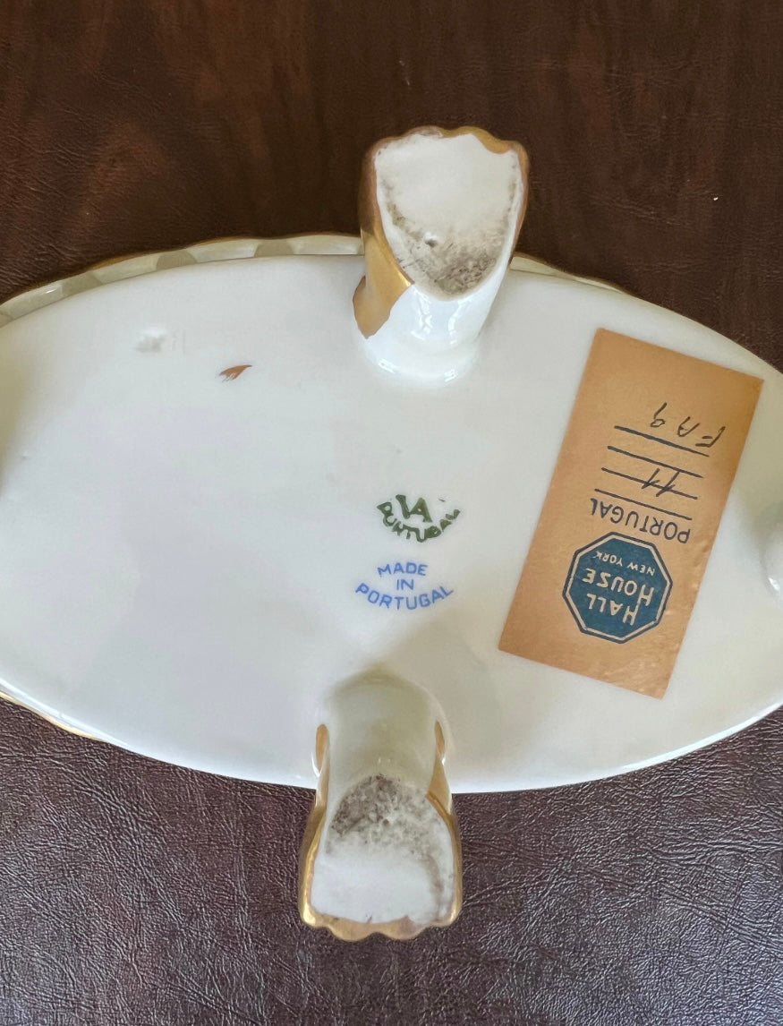 Vintage Vista Alegre Reticulated Oval Bowl