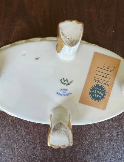 Vintage Vista Alegre Reticulated Oval Bowl