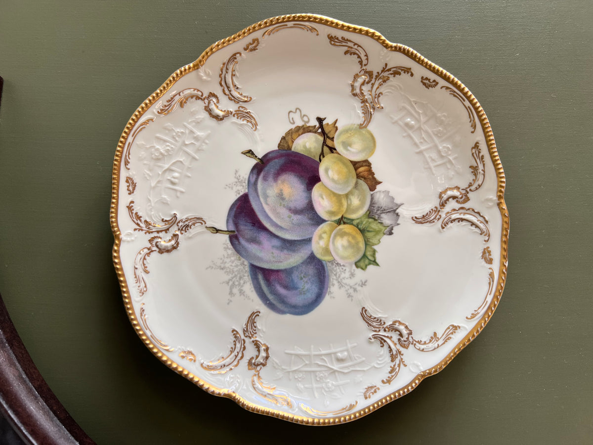 Vintage Rosenthal Fruit Plates Set of 8 | Ivory & Gold