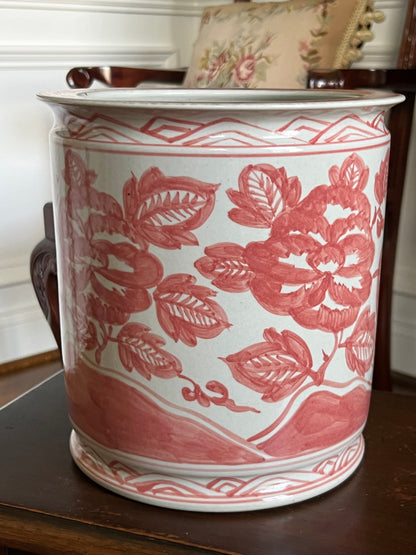 Peacock Rouge Porcelain Cachepot
