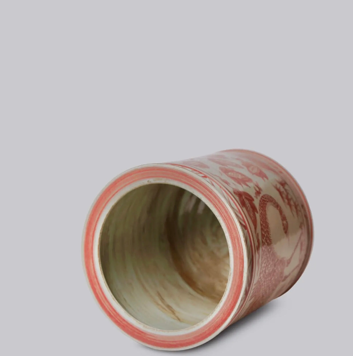 Peacock Rouge Porcelain Cachepot