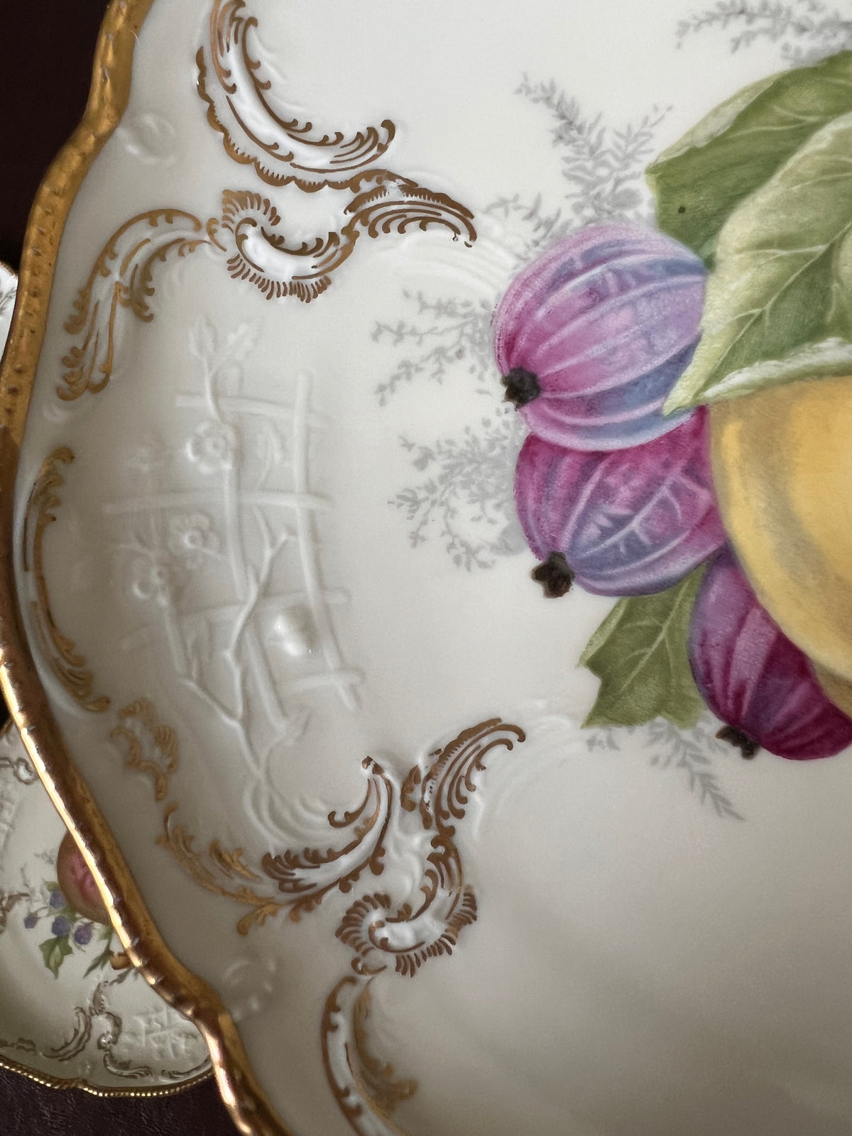 Vintage Rosenthal Fruit Plates Set of 8 | Ivory & Gold
