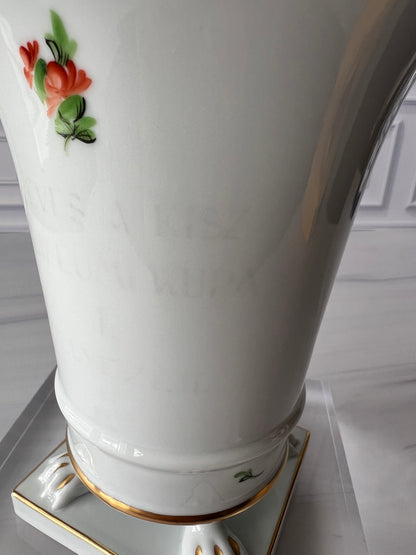 Vintage Herend Hand-Painted Porcelain Vase | Hungary | Circa 1970s