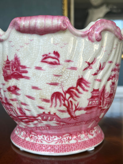 Pink Pagoda Garden Scalloped Cachepot Planter