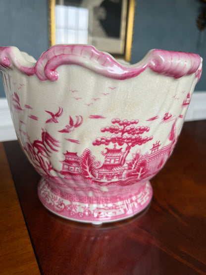 Pink Pagoda Garden Scalloped Cachepot Planter