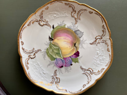 Vintage Rosenthal Fruit Plates Set of 8 | Ivory & Gold