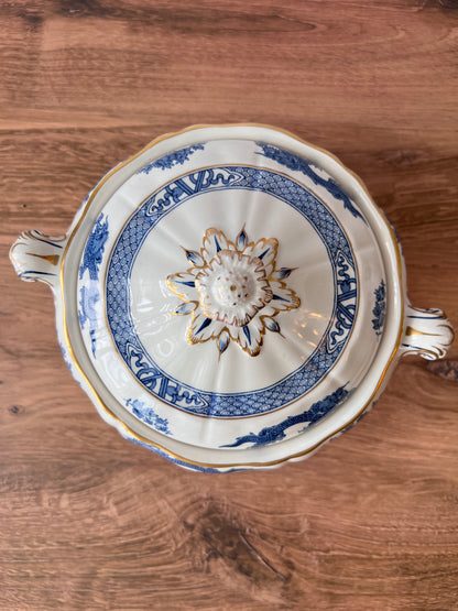 Vintage Booths Dragon Tureen | Blue & White English Transferware