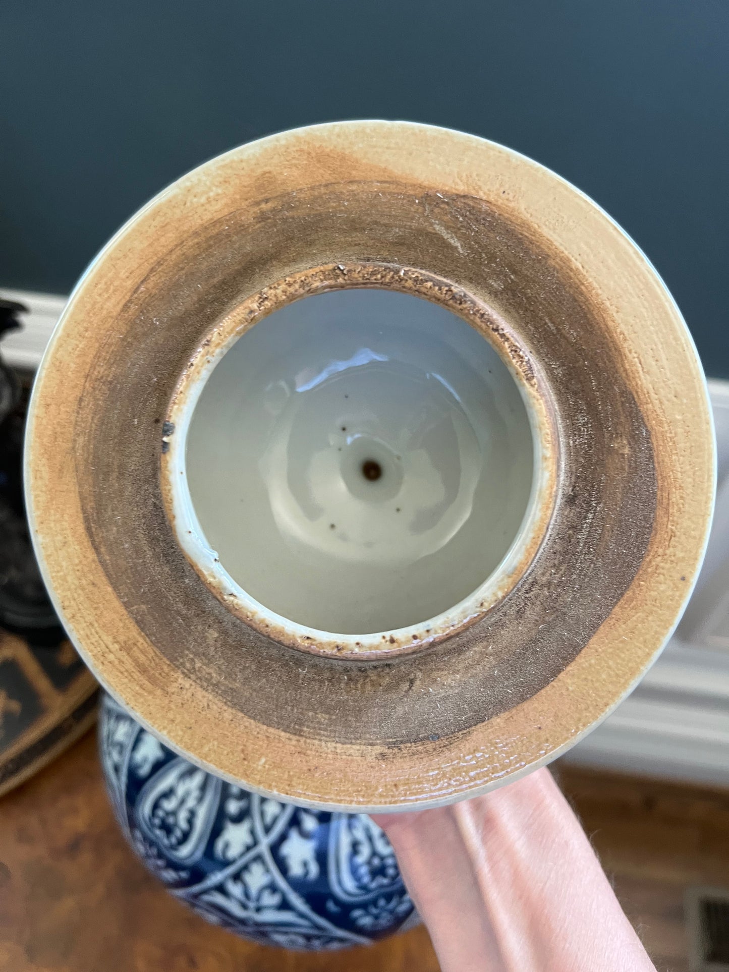 Cobalt Damask Temple Jar