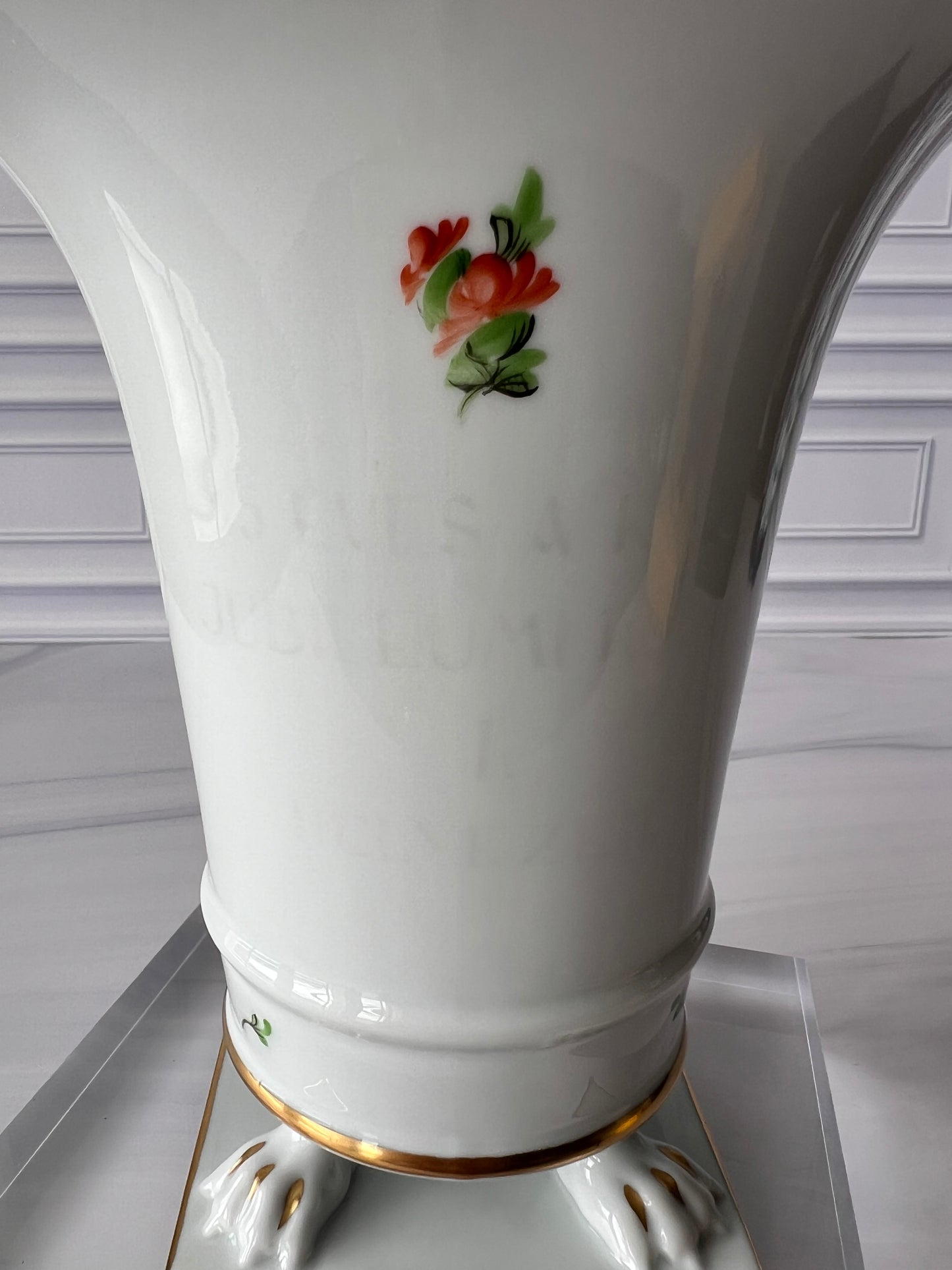 Vintage Herend Hand-Painted Porcelain Vase | Hungary | Circa 1970s