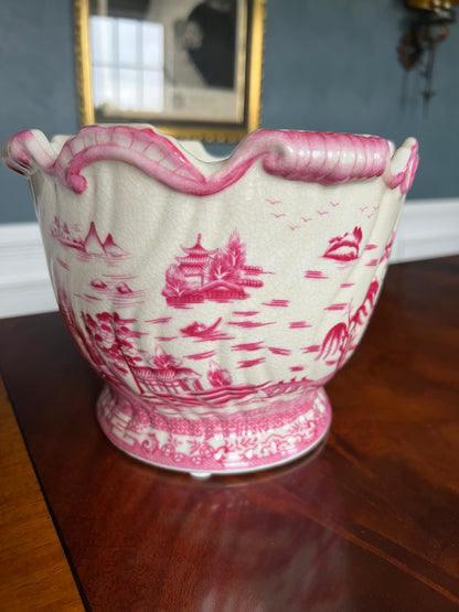 Pink Pagoda Garden Scalloped Cachepot Planter