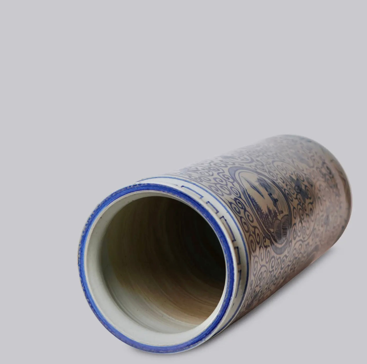 Imperial Vista Umbrella Stand- Blue & White Porcelain