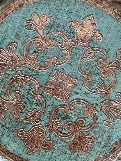 Italian Florentine Gilt Tray – Green & Gold