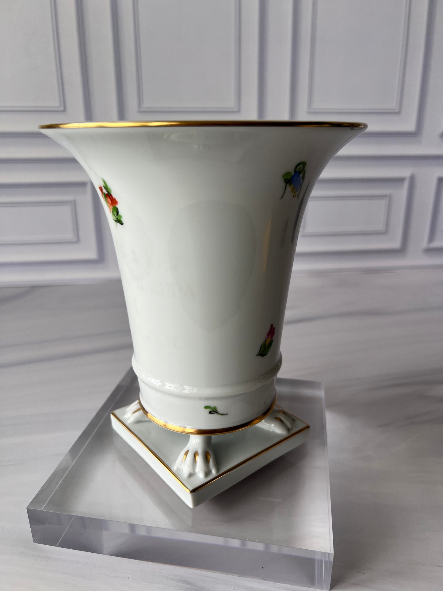 Vintage Herend Hand-Painted Porcelain Vase | Hungary | Circa 1970s