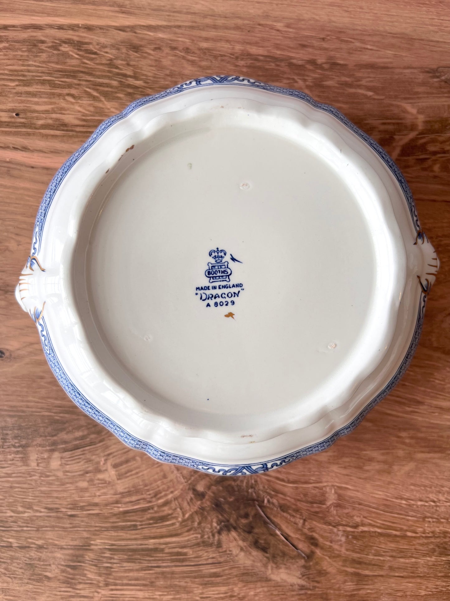 Vintage Booths Dragon Tureen | Blue & White English Transferware