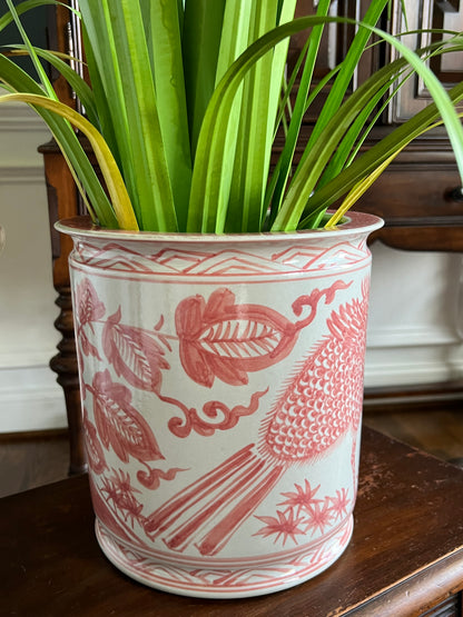 Peacock Rouge Porcelain Cachepot