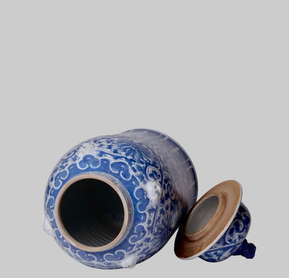 Indigo Garden Temple Jar