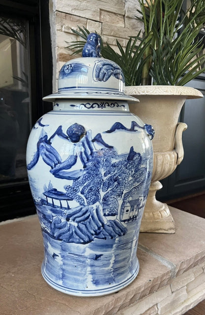 Serenity Landscape Temple Jar