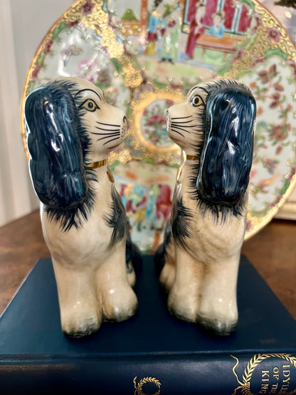 Blueberry Spaniels - Petite Reproduction Staffordshire Dog (Pair)