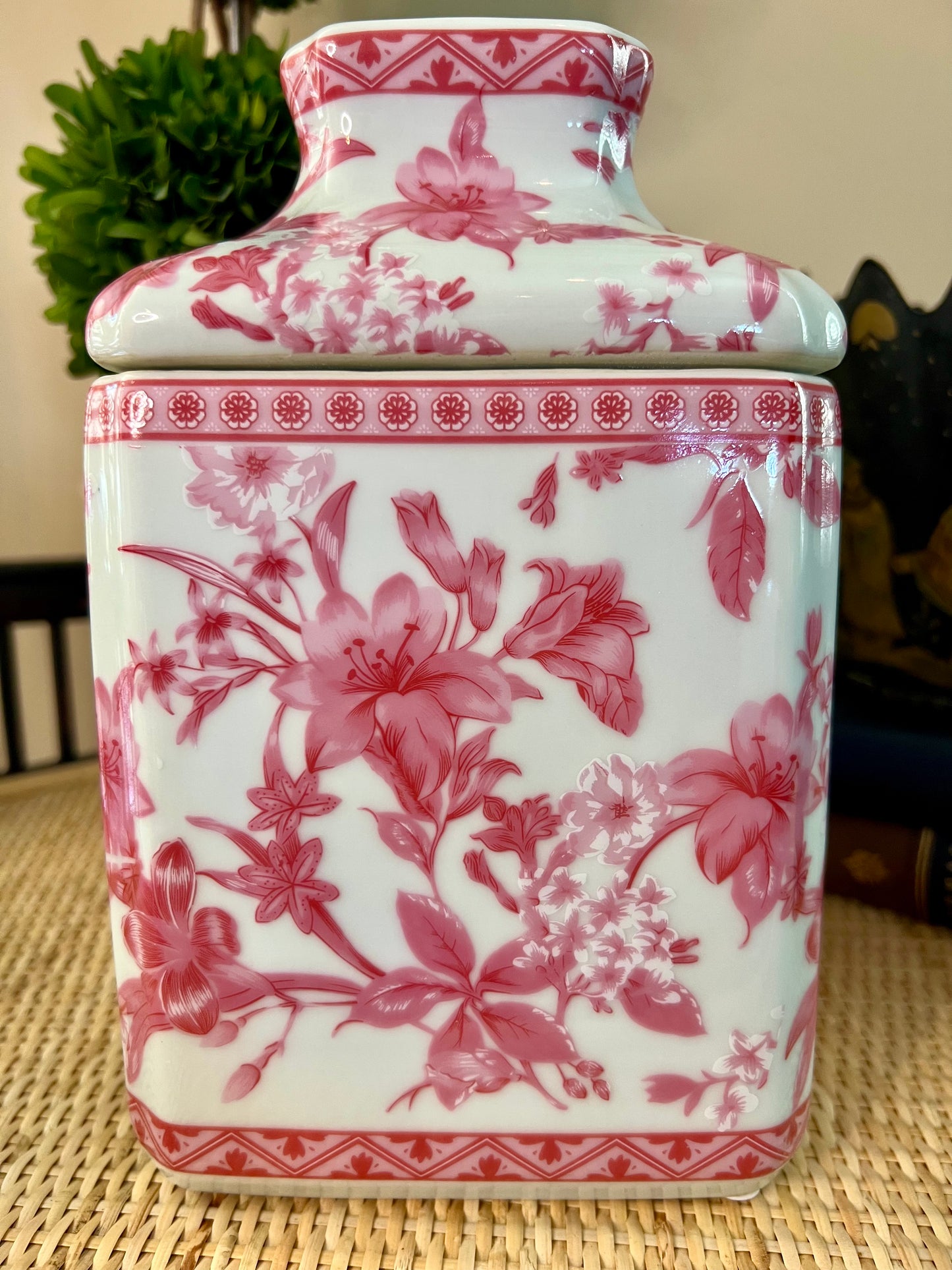 Pink Blossom Garden Porcelain Tissue Cover