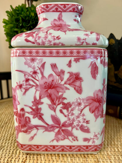 Pink Blossom Garden Porcelain Tissue Cover