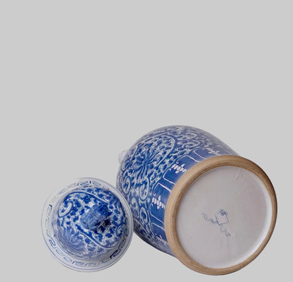 Indigo Garden Temple Jar