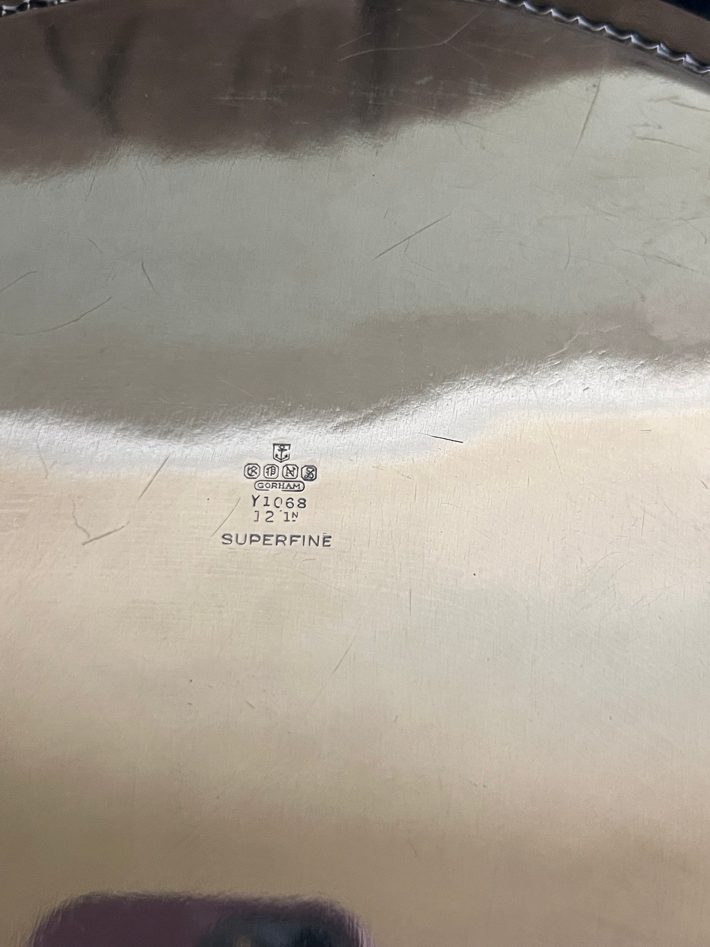 Silverplate Serving Tray – Vintage Gorham Superfine Monogrammed 12” Tray
