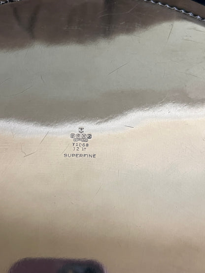 Silverplate Serving Tray – Vintage Gorham Superfine Monogrammed 12” Tray