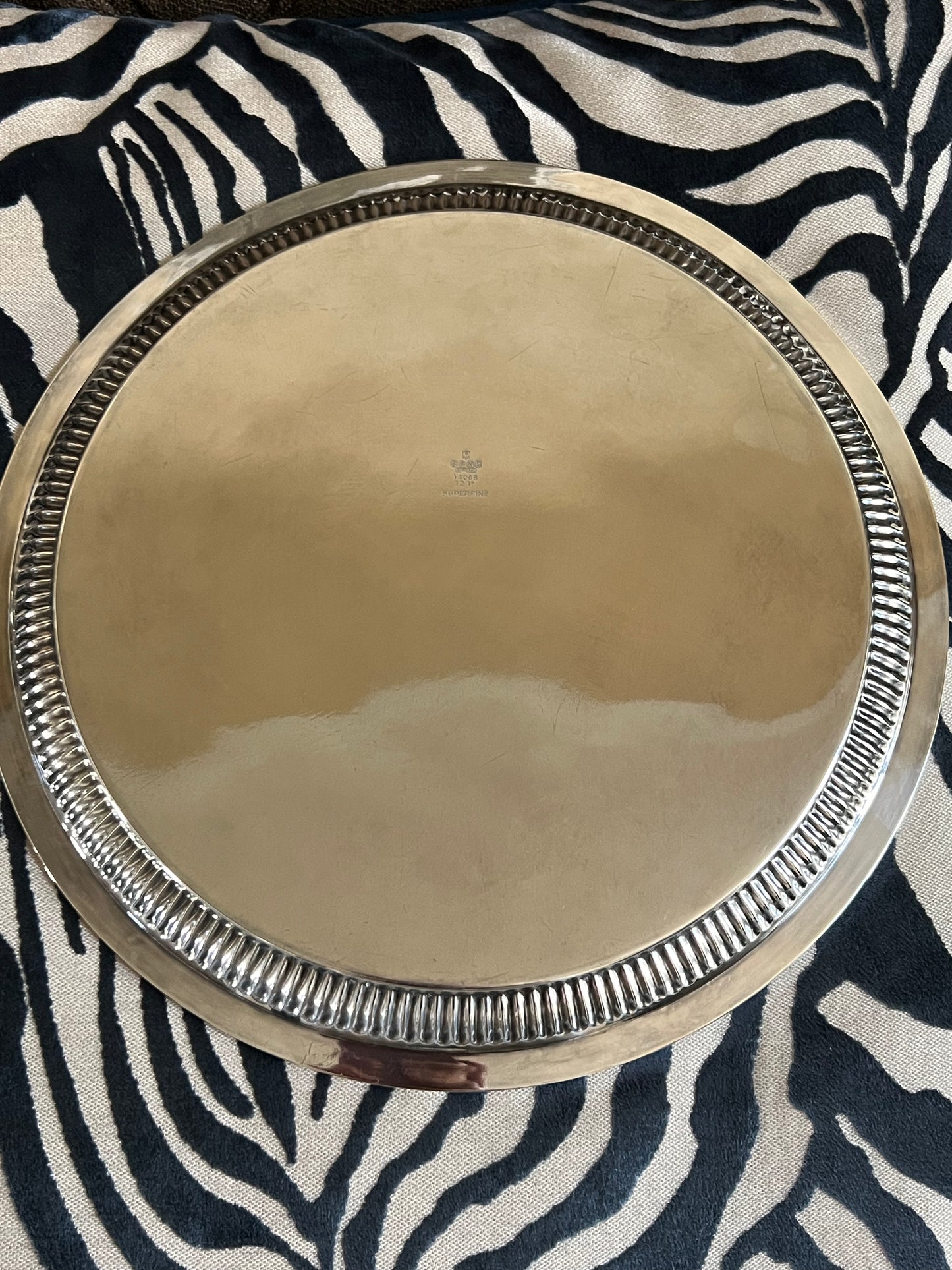 Silverplate Serving Tray – Vintage Gorham Superfine Monogrammed 12” Tray