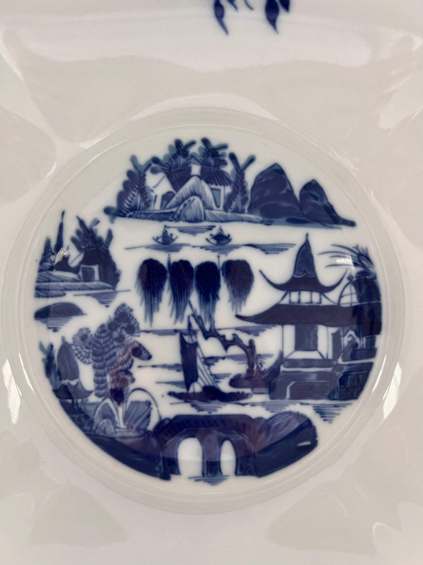Mottahedeh Blue Canton Large Square Bowl – 10.25” Chinoiserie Porcelain