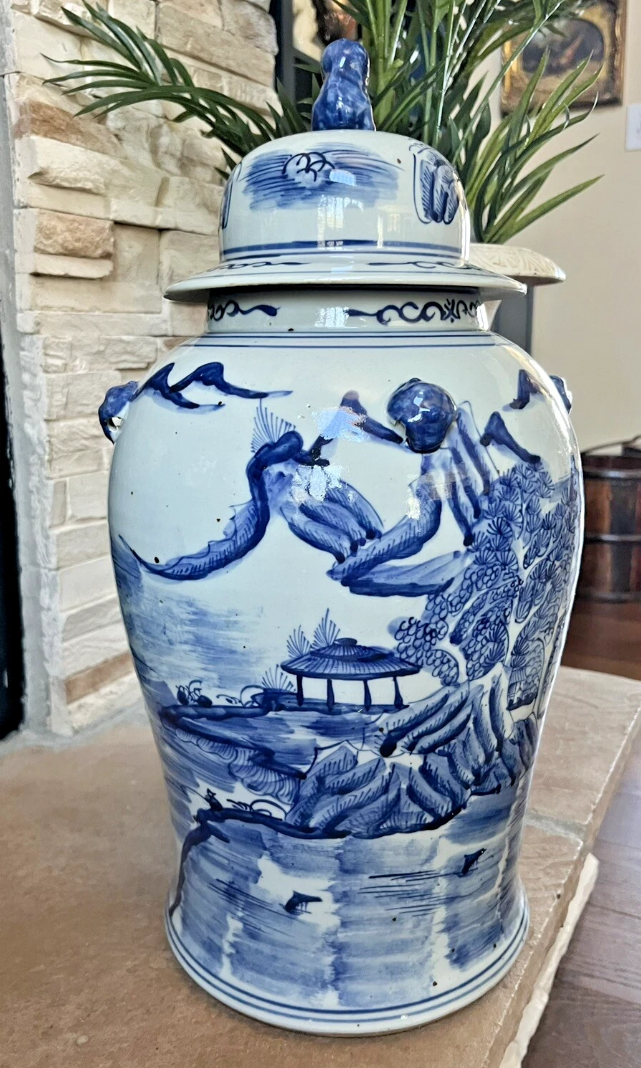 Serenity Landscape Temple Jar