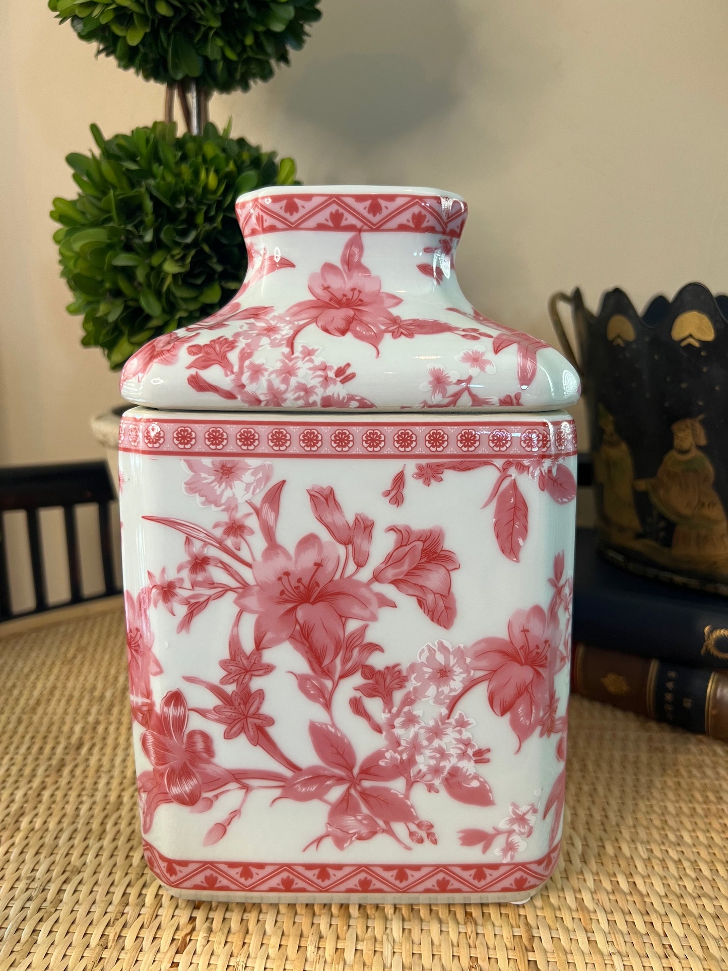 Pink Blossom Garden Porcelain Tissue Cover
